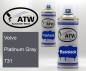 Preview: Volvo, Platinum Gray, 731: 400ml Sprühdose + 400ml Klarlack - Set, von ATW Autoteile West.